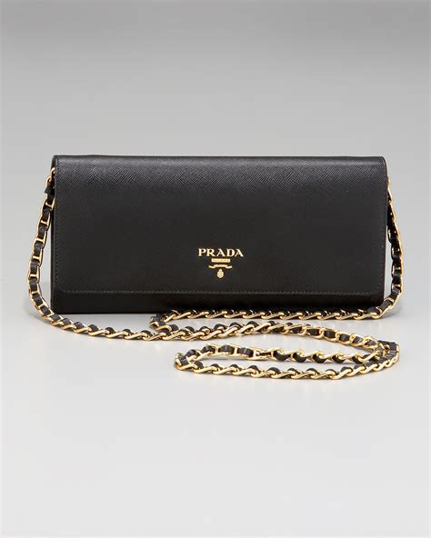 prada chain leather wallet|prada bifold wallets for women.